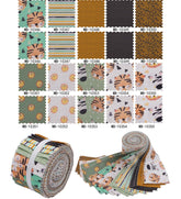 CraftsFabrics 2.5'' 20pcs Cartoon Animals Children's Fabric Jelly Rolls Strips